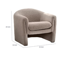 Danie Accent Armchair with U-Shaped Frame, Mushroom Boucle Fabric-BM353230