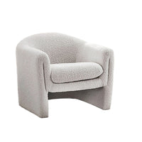 Danie Accent Armchair with U-Shaped Frame, White Boucle Fabric-BM353231