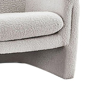 Danie Accent Armchair with U-Shaped Frame, White Boucle Fabric-BM353231