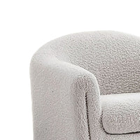 Danie Accent Armchair with U-Shaped Frame, White Boucle Fabric-BM353231
