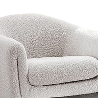 Danie Accent Armchair with U-Shaped Frame, White Boucle Fabric-BM353231
