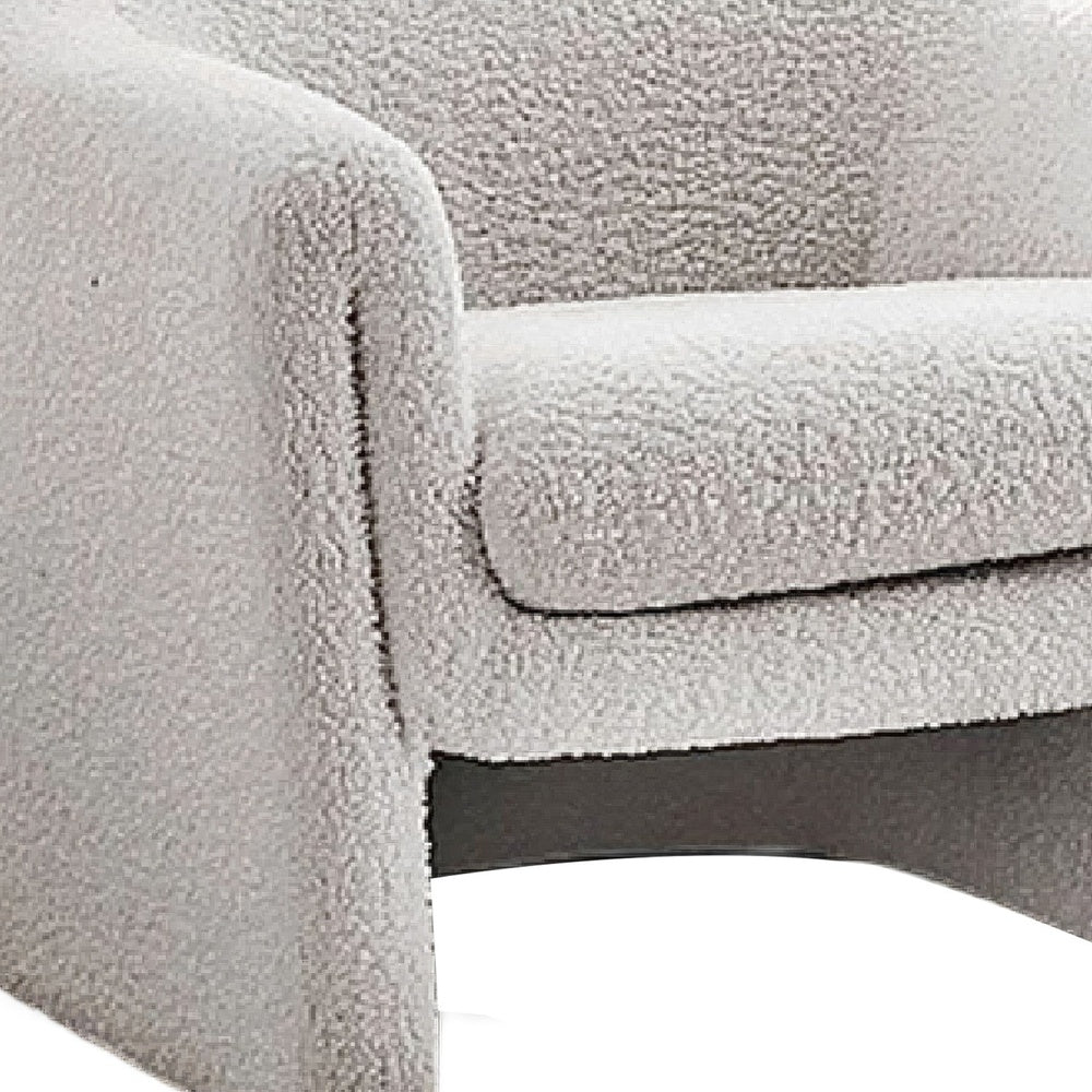 Danie Accent Armchair with U-Shaped Frame, White Boucle Fabric-BM353231