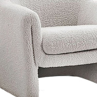 Danie Accent Armchair with U-Shaped Frame, White Boucle Fabric-BM353231