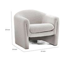 Danie Accent Armchair with U-Shaped Frame, White Boucle Fabric-BM353231