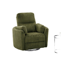 Bela Power Glider Recliner Swivel Chair, Eucalyptus Wood, Green Fabric-BM353234
