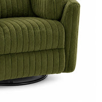 Bela Power Glider Recliner Swivel Chair, Eucalyptus Wood, Green Fabric-BM353234