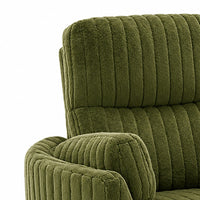 Bela Power Glider Recliner Swivel Chair, Eucalyptus Wood, Green Fabric-BM353234
