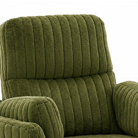 Bela Power Glider Recliner Swivel Chair, Eucalyptus Wood, Green Fabric-BM353234