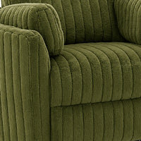 Bela Power Glider Recliner Swivel Chair, Eucalyptus Wood, Green Fabric-BM353234