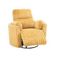 Bela Power Glider Recliner Chair with Swivel, Eucalyptus Wood, Yellow Fabric-BM353235