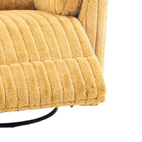 Bela Power Glider Recliner Chair with Swivel, Eucalyptus Wood, Yellow Fabric-BM353235
