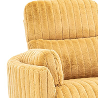 Bela Power Glider Recliner Chair with Swivel, Eucalyptus Wood, Yellow Fabric-BM353235