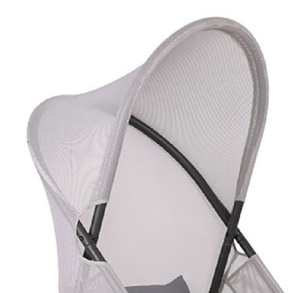 Avery Foldable Mesh Lounge Chair, Set of 2, Gray Cushion, Black Metal-BM353238