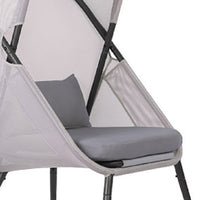 Avery Foldable Mesh Lounge Chair, Set of 2, Gray Cushion, Black Metal-BM353238