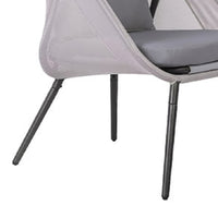 Avery Foldable Mesh Lounge Chair, Set of 2, Gray Cushion, Black Metal-BM353238