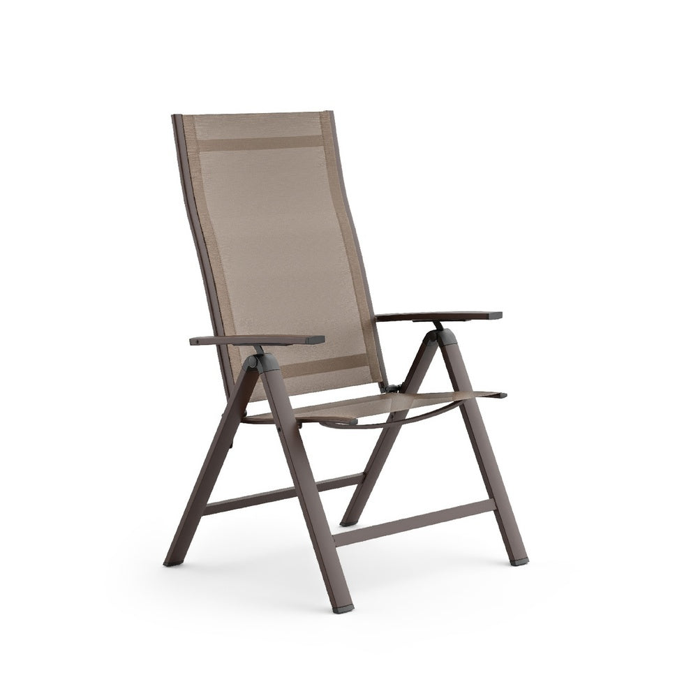 Amey Adjustable Outdoor Chair, Set of 2, Gunmetal Aluminum, Fabric-BM353239