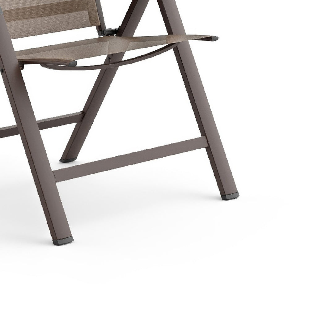 Amey Adjustable Outdoor Chair, Set of 2, Gunmetal Aluminum, Fabric-BM353239