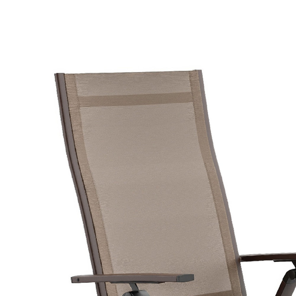 Amey Adjustable Outdoor Chair, Set of 2, Gunmetal Aluminum, Fabric-BM353239