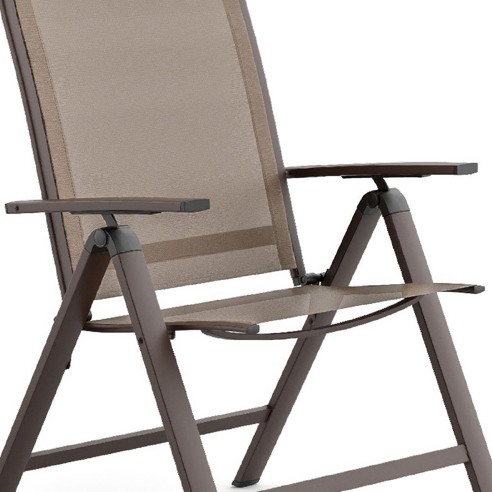 Amey Adjustable Outdoor Chair, Set of 2, Gunmetal Aluminum, Fabric-BM353239
