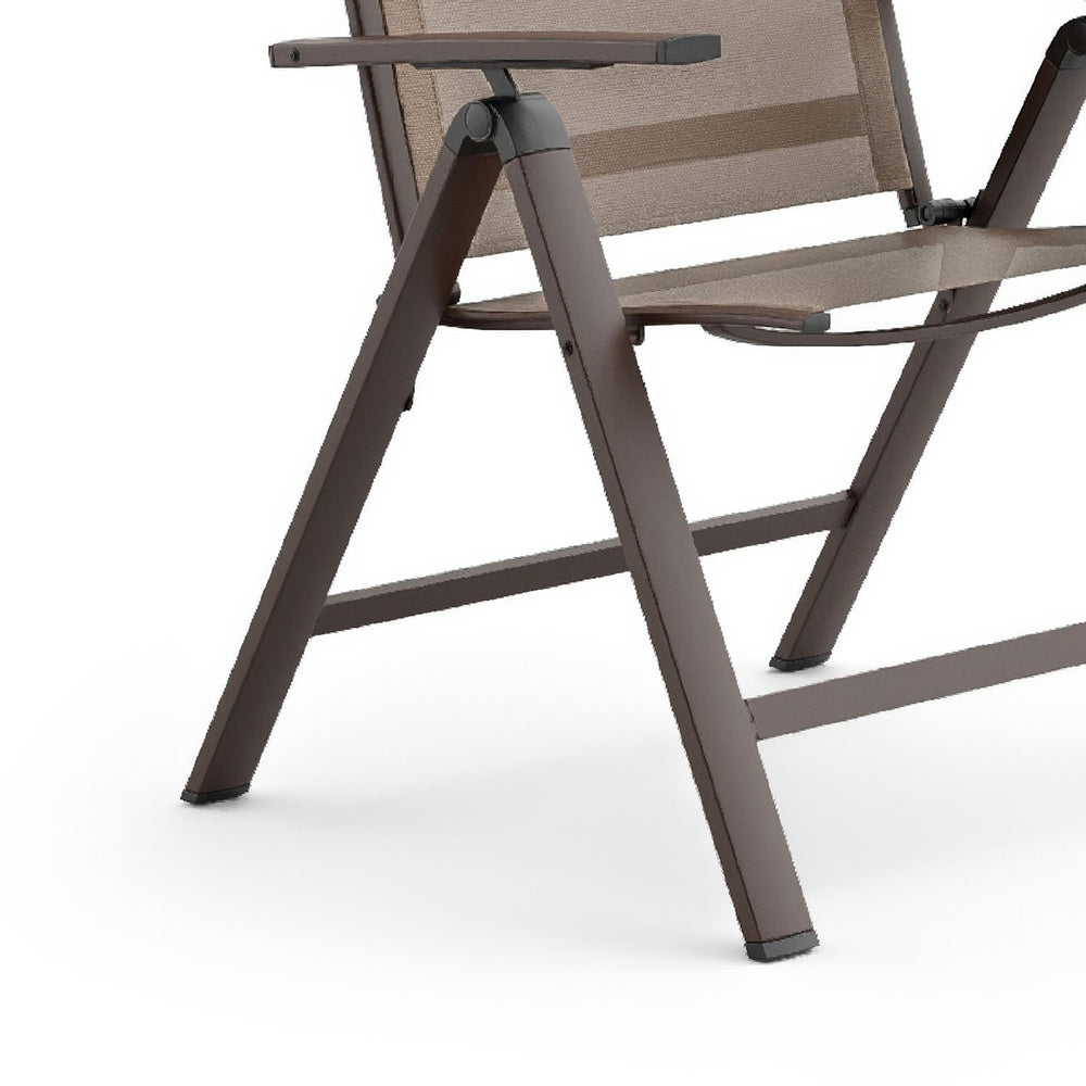 Amey Adjustable Outdoor Chair, Set of 2, Gunmetal Aluminum, Fabric-BM353239