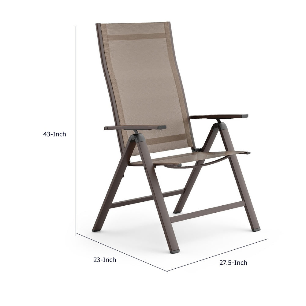 Amey Adjustable Outdoor Chair, Set of 2, Gunmetal Aluminum, Fabric-BM353239