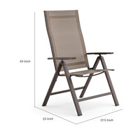 Amey Adjustable Outdoor Chair, Set of 2, Gunmetal Aluminum, Fabric-BM353239