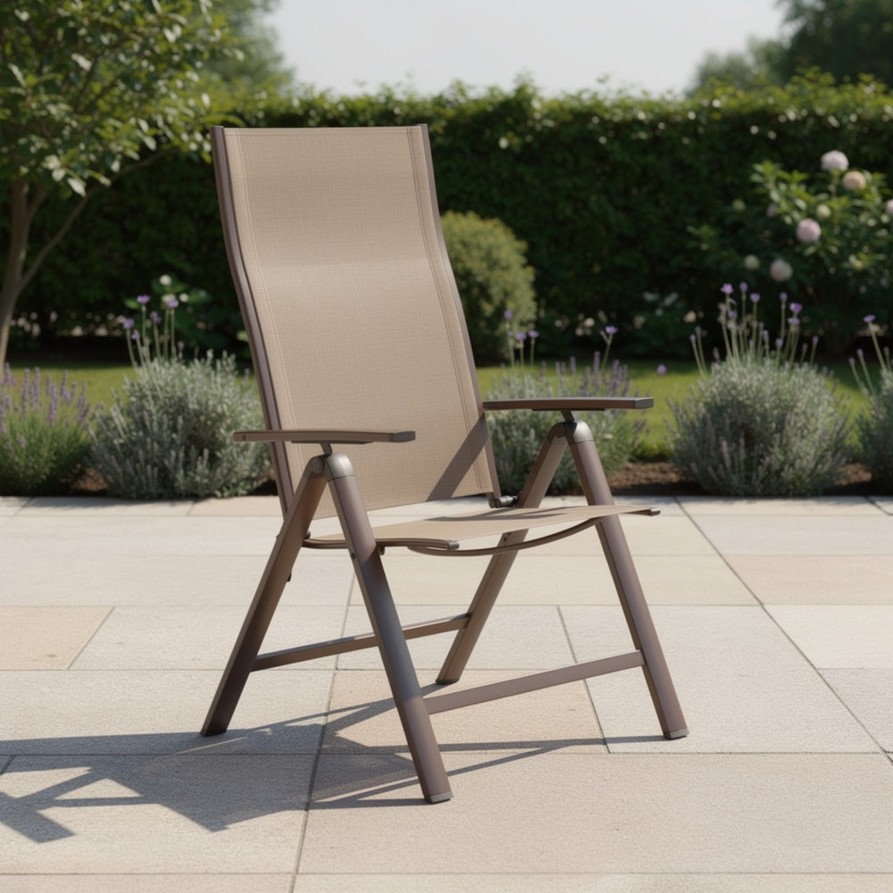 Amey Adjustable Outdoor Chair, Set of 2, Gunmetal Aluminum, Fabric-BM353239