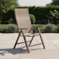 Amey Adjustable Outdoor Chair, Set of 2, Gunmetal Aluminum, Fabric-BM353239