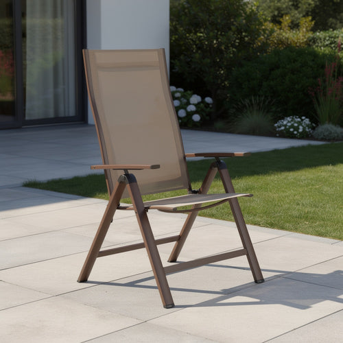 Amey Adjustable Outdoor Chair, Set of 2, Gunmetal Aluminum, Fabric-BM353239