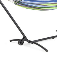 Joena Outdoor Hammock Stand with Angled Frame, Black Steel 130 Inch-BM353240
