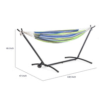 Joena Outdoor Hammock Stand with Angled Frame, Black Steel 130 Inch-BM353240
