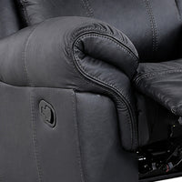 Arisa Manual Glider Recliner Chair with Solid Wood Frame, Black Faux Leather-BM353244