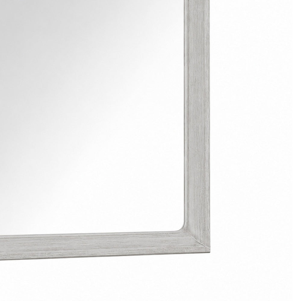 Osko Dresser Mirror, Rounded Edges, Light Gray Wood, 40x42 Rectangular-BM353283