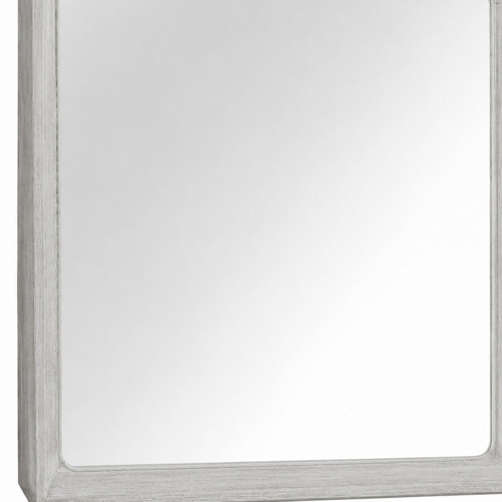 Osko Dresser Mirror, Rounded Edges, Light Gray Wood, 40x42 Rectangular-BM353283