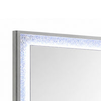 Soha Dresser Mirror, Rhinestone Trim w LED, High Gloss White 38x38-BM353285