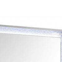 Soha Dresser Mirror, Rhinestone Trim w LED, High Gloss White 38x38-BM353285
