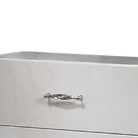 Soha Nightstand, 2 Drawers, Acrylic Chrome Handles, High Gloss White-BM353286