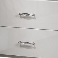 Soha Nightstand, 2 Drawers, Acrylic Chrome Handles, High Gloss White-BM353286