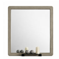 Reny Dresser Mirror, Rounded Edges, Rustic Gray, 40x40 Square  - BM353288