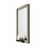 Reny Dresser Mirror, Rounded Edges, Rustic Gray, 40x40 Square  - BM353288