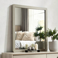 Reny Dresser Mirror, Rounded Edges, Rustic Gray, 40x40 Square  - BM353288