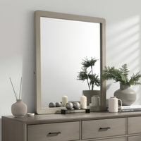 Reny Dresser Mirror, Rounded Edges, Rustic Gray, 40x40 Square  - BM353288