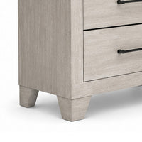 Dabu Tall Dresser Chest, 4 Drawers, Linear Handles, Light Gray, Black  - BM353290