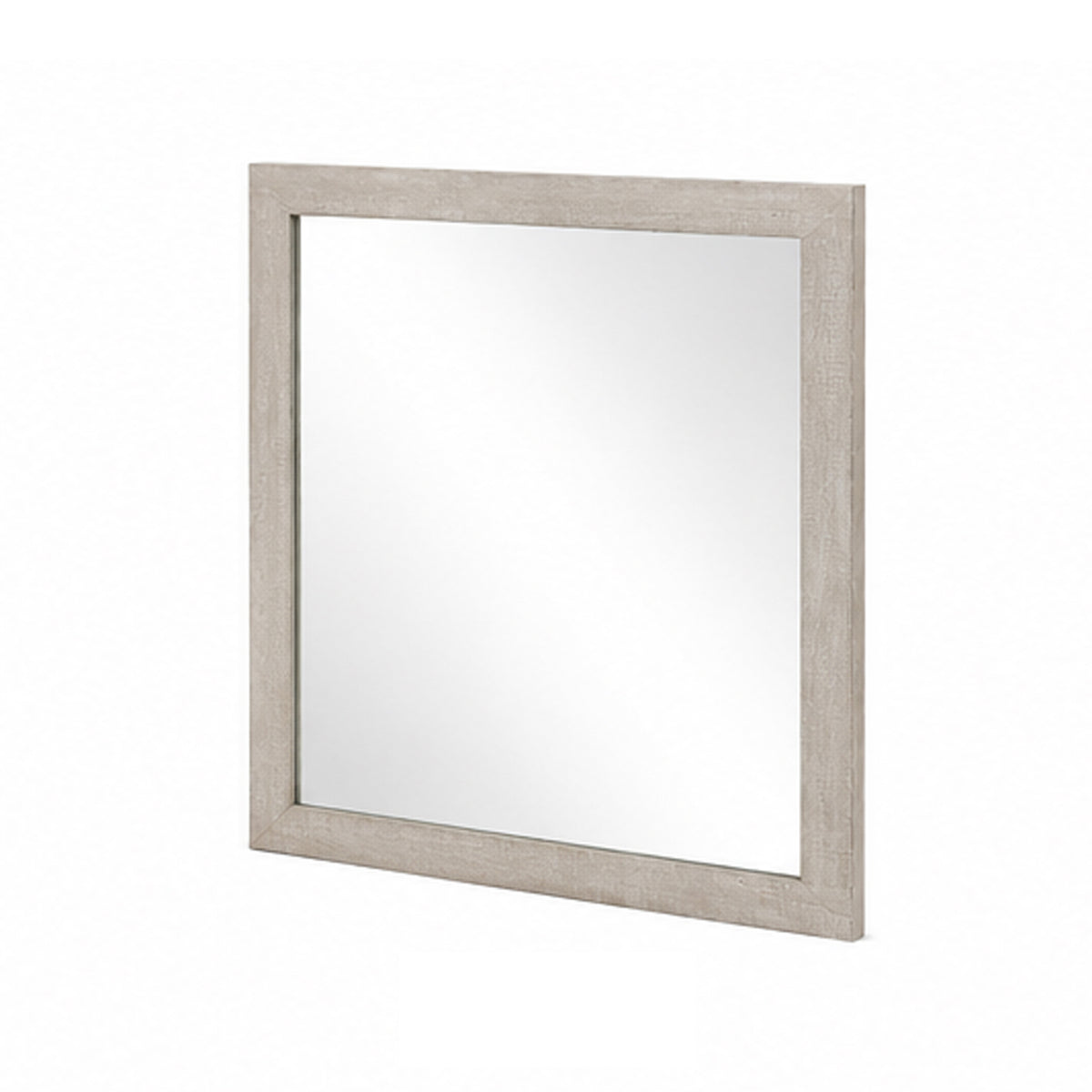 Dabu Dresser Mirror, Framed Design, Light Gray Wood, 37x39 Rectangular  - BM353292