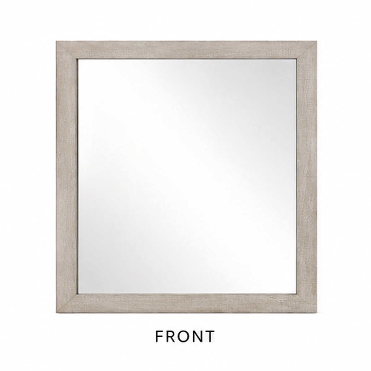Dabu Dresser Mirror, Framed Design, Light Gray Wood, 37x39 Rectangular  - BM353292