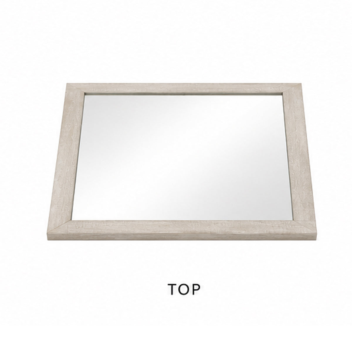 Dabu Dresser Mirror, Framed Design, Light Gray Wood, 37x39 Rectangular  - BM353292