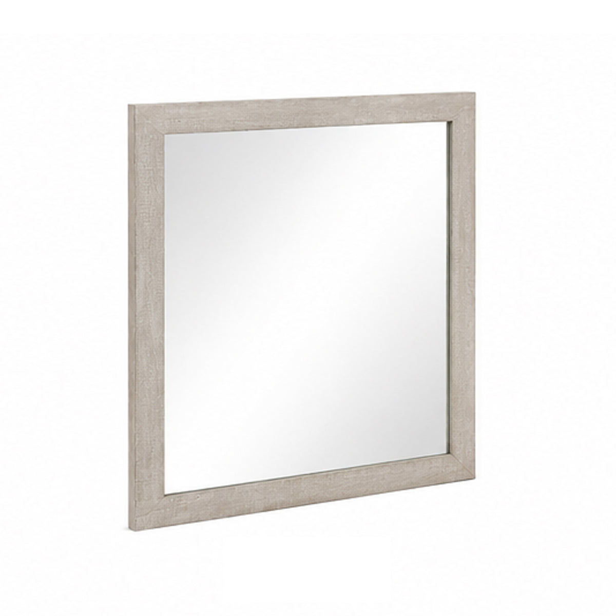 Dabu Dresser Mirror, Framed Design, Light Gray Wood, 37x39 Rectangular  - BM353292