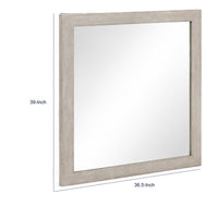 Dabu Dresser Mirror, Framed Design, Light Gray Wood, 37x39 Rectangular  - BM353292