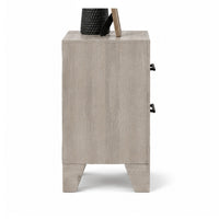Dabu Nightstand, 2 Drawers, Linear Handles, Light Gray, Black  - BM353293