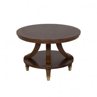 Raam Coffee Table, 52 Inch Oval Top with Lower Shelf, Dark Cherry Brown - BM353294
